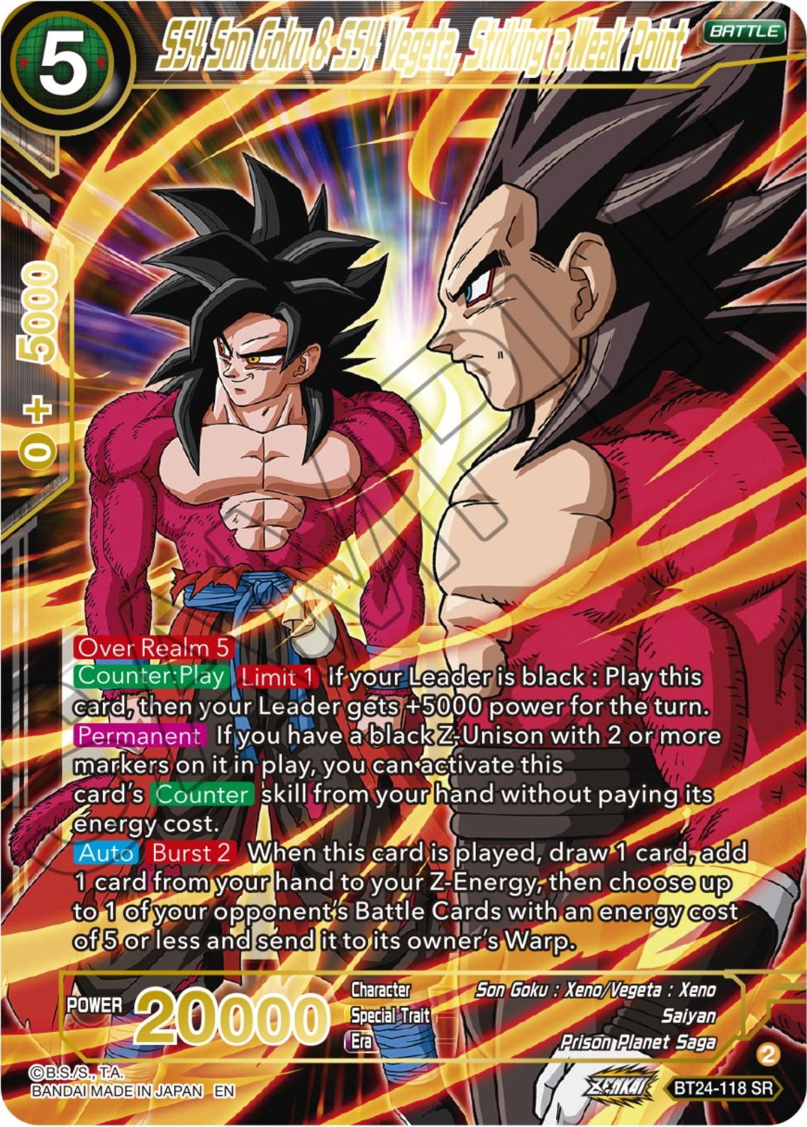 SS4 Son Goku & SS4 Vegeta, Striking a Weak Point (BT24-118) [Beyond Generations] | Devastation Store