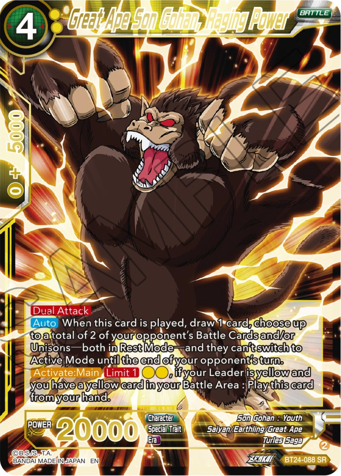 Great Ape Son Gohan, Raging Power (BT24-088) [Beyond Generations] | Devastation Store
