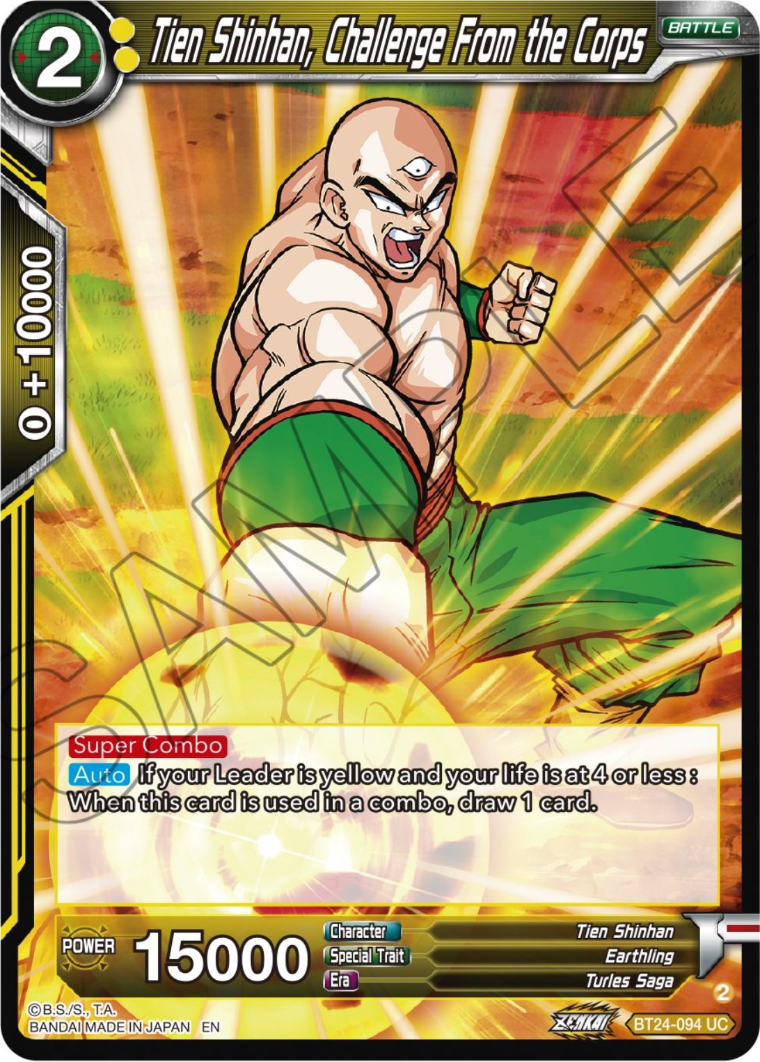 Tien Shinhan, Challenge From the Corps (BT24-094) [Beyond Generations] | Devastation Store