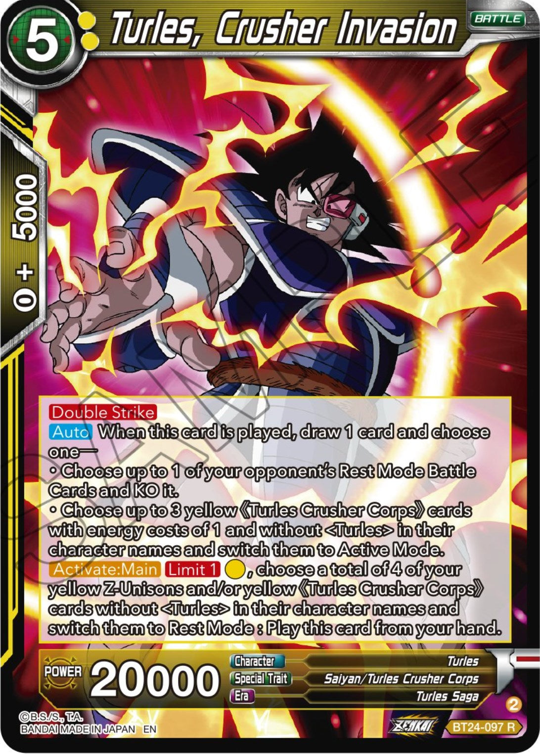 Turles, Crusher Invasion (BT24-097) [Beyond Generations] | Devastation Store