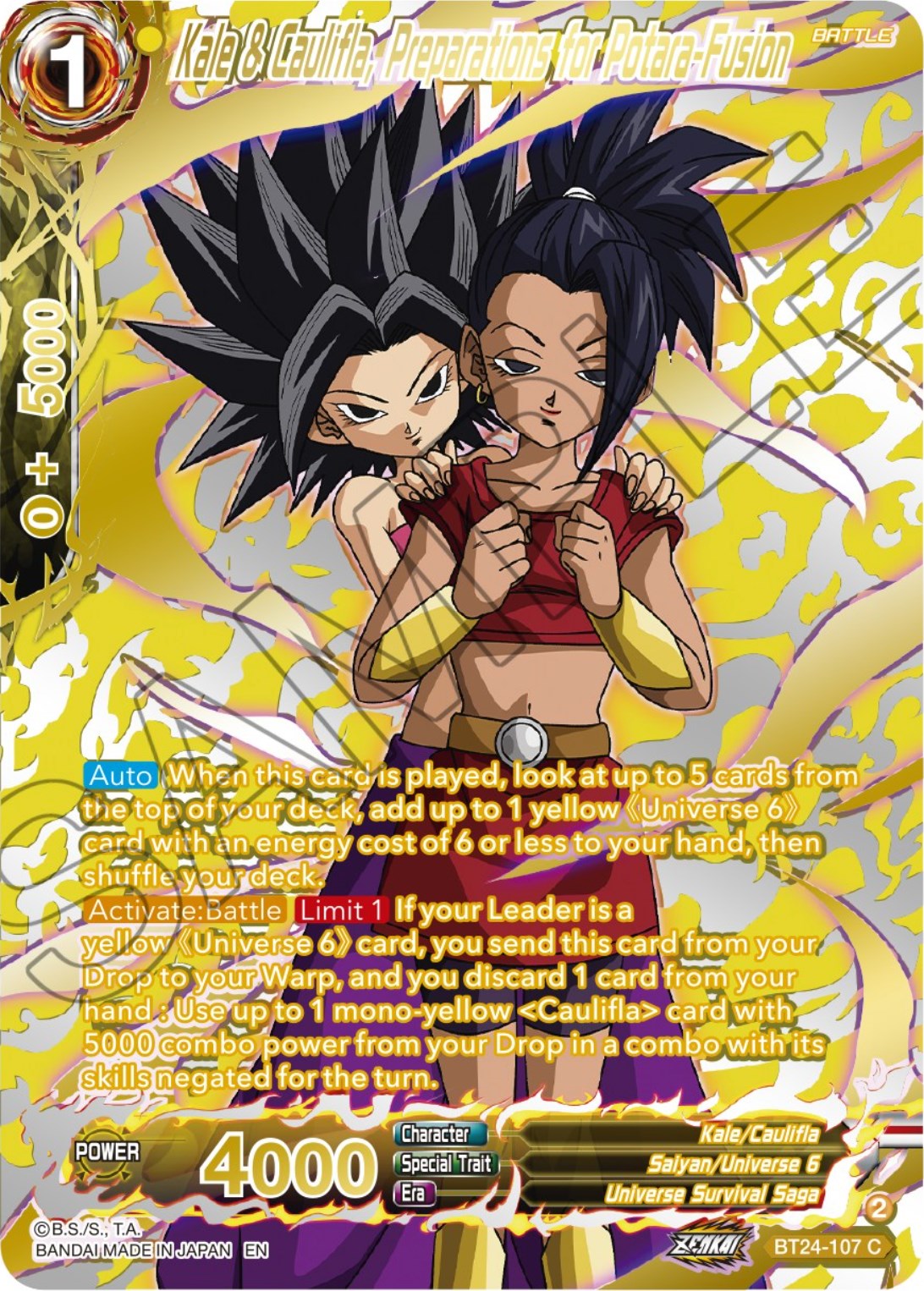 Kale & Caulifla, Preparations for Potara-Fusion (Collector Booster) (BT24-107) [Beyond Generations] | Devastation Store