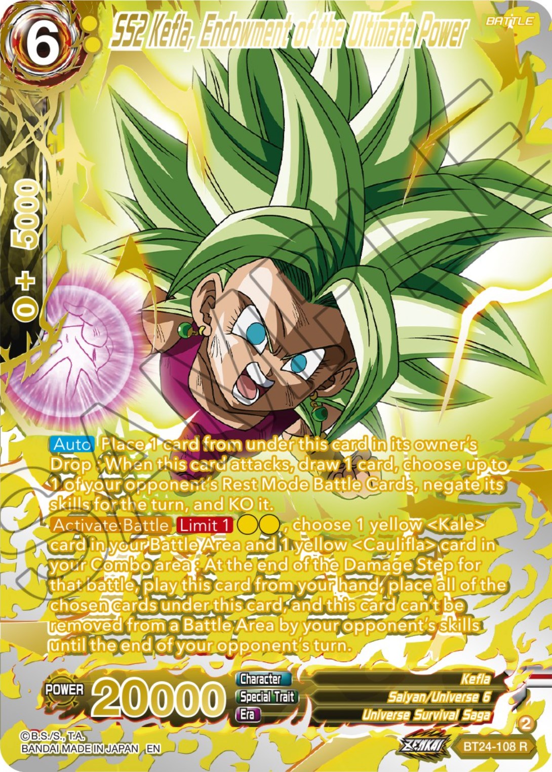 SS2 Kefla, Endowment of the Ultimate Power (Collector Booster) (BT24-108) [Beyond Generations] | Devastation Store