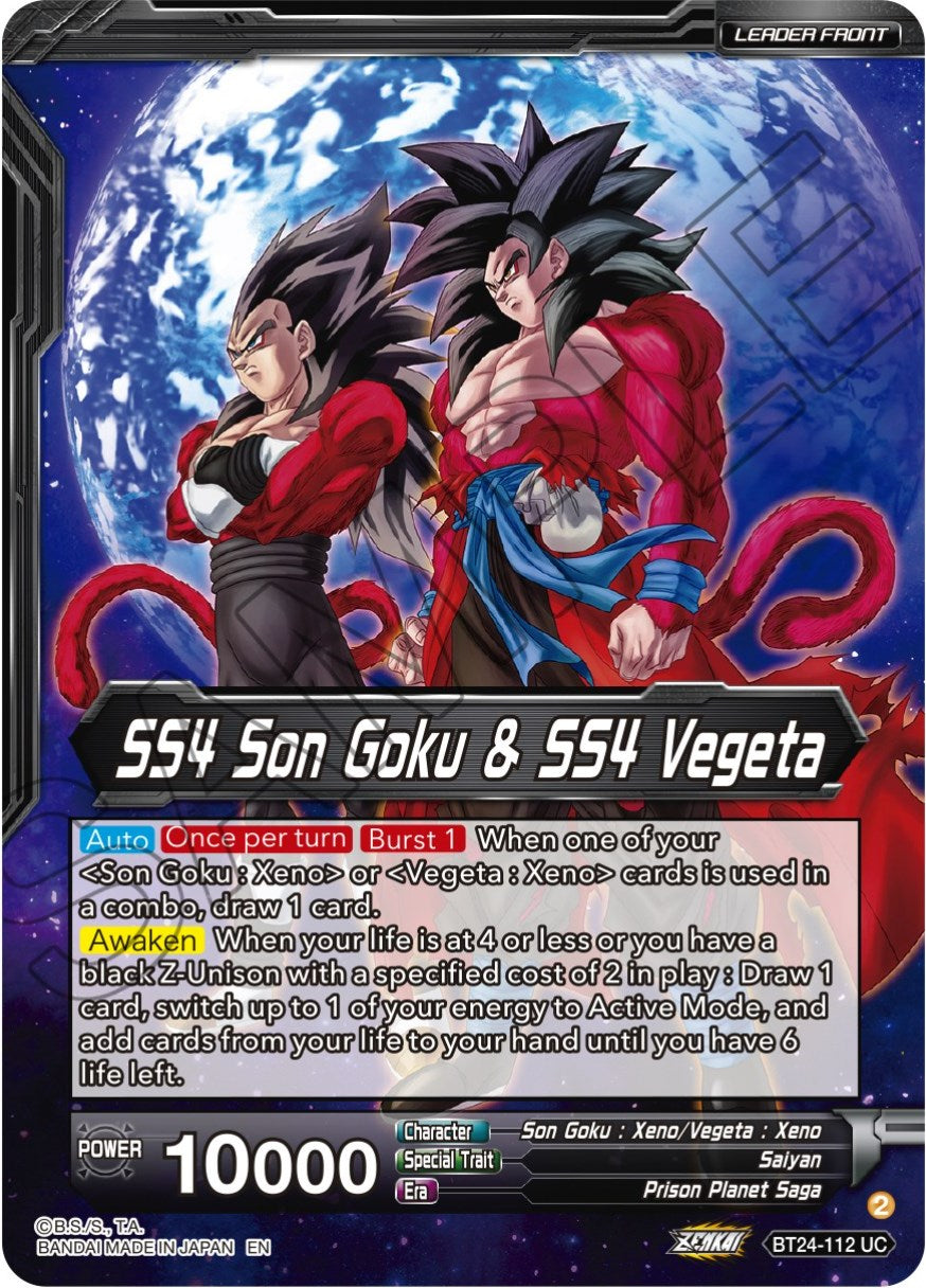 SS4 Son Goku & SS4 Vegeta // SS4 Vegito, Sparking Potara Warrior (SLR) (BT24-112) [Beyond Generations] | Devastation Store