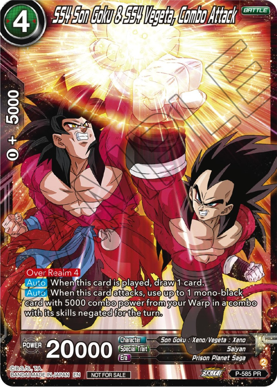 SS4 Son Goku & SS4 Vegeta, Combo Attack (Zenkai Series Tournament Pack Vol.7) (P-585) [Tournament Promotion Cards] | Devastation Store