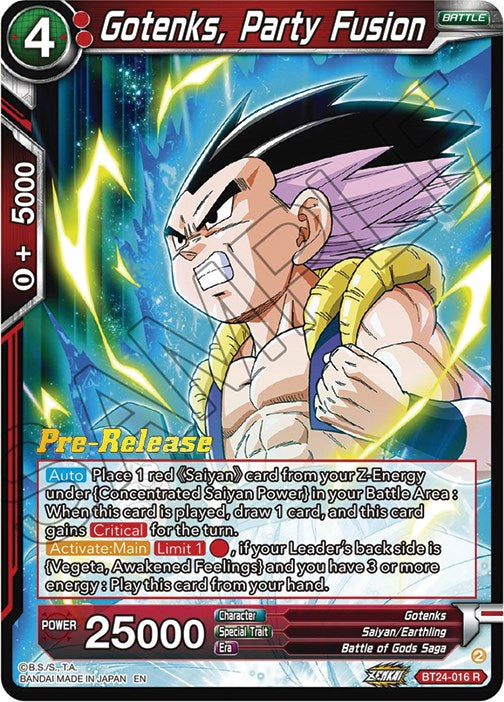 Gotenks, Party Fusion (BT24-016) [Beyond Generations Prerelease Promos] | Devastation Store