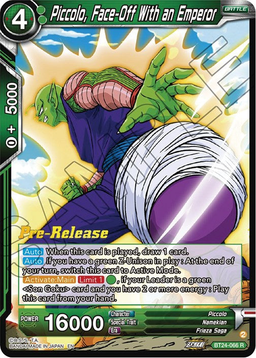 Piccolo, Face-Off With an Emperor (BT24-066) [Beyond Generations Prerelease Promos] | Devastation Store