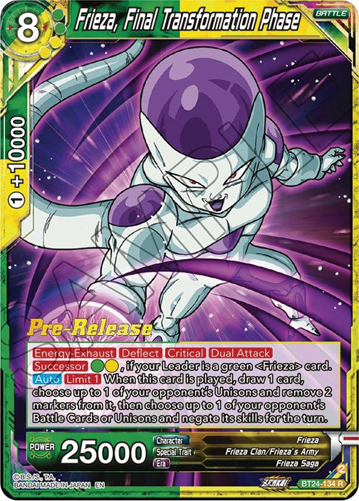 Frieza, Final Transformation Phase (BT24-134) [Beyond Generations Prerelease Promos] | Devastation Store