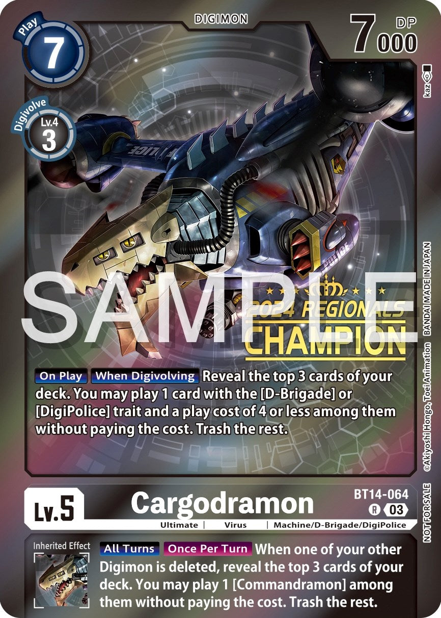 Cargodramon [BT14-064] (2024 Regionals Champion) [Blast Ace Promos] | Devastation Store