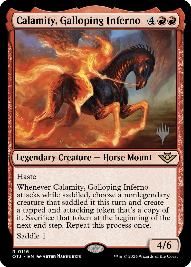 Calamity, Galloping Inferno (Promo Pack) [Outlaws of Thunder Junction Promos] | Devastation Store