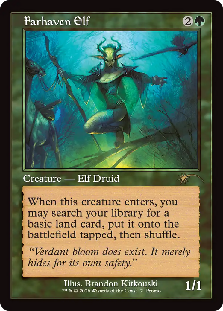 Farhaven Elf (Retro Frame) [Wizards Play Network 2026] | Devastation Store