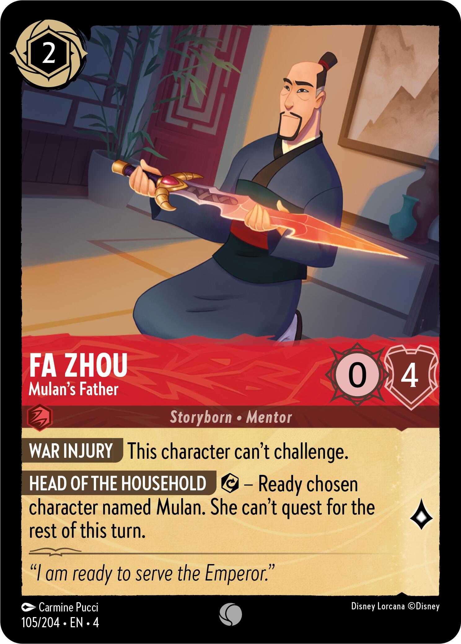 Fa Zhou - Mulan's Father (105/204) [Ursula's Return] | Devastation Store