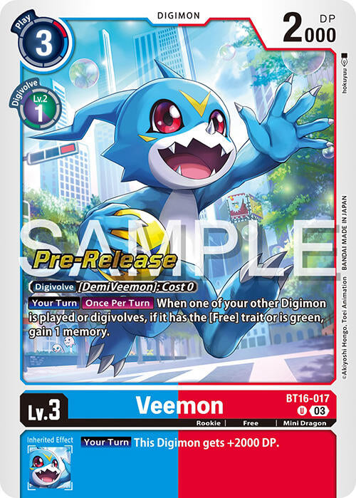 Veemon [BT16-017] [Beginning Observer Pre-Release Promos] | Devastation Store