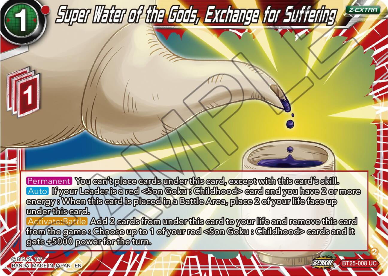 Super Water of the Gods, Exchange for Suffering (BT25-008) [Legend of the Dragon Balls] | Devastation Store