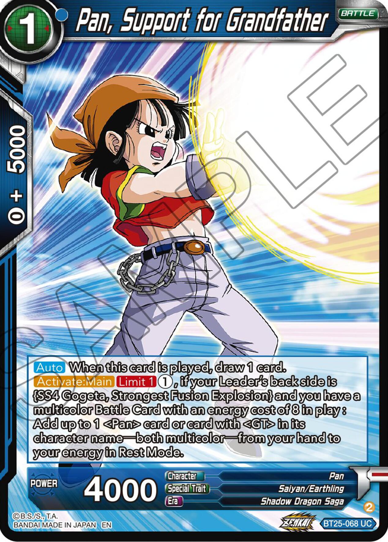 Pan, Support for Grandfather (BT25-068 UC) [Legend of the Dragon Balls] | Devastation Store
