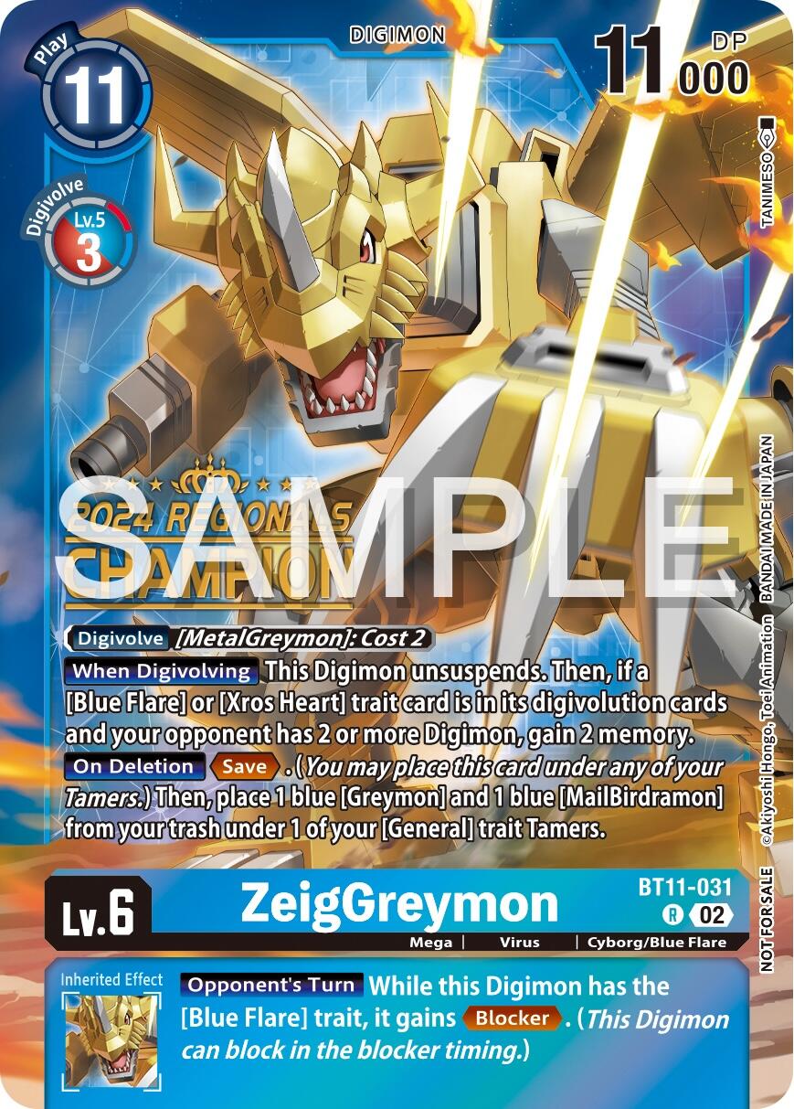 ZeigGreymon [BT11-031] (2024 Regionals Champion) [Dimensional Phase] | Devastation Store