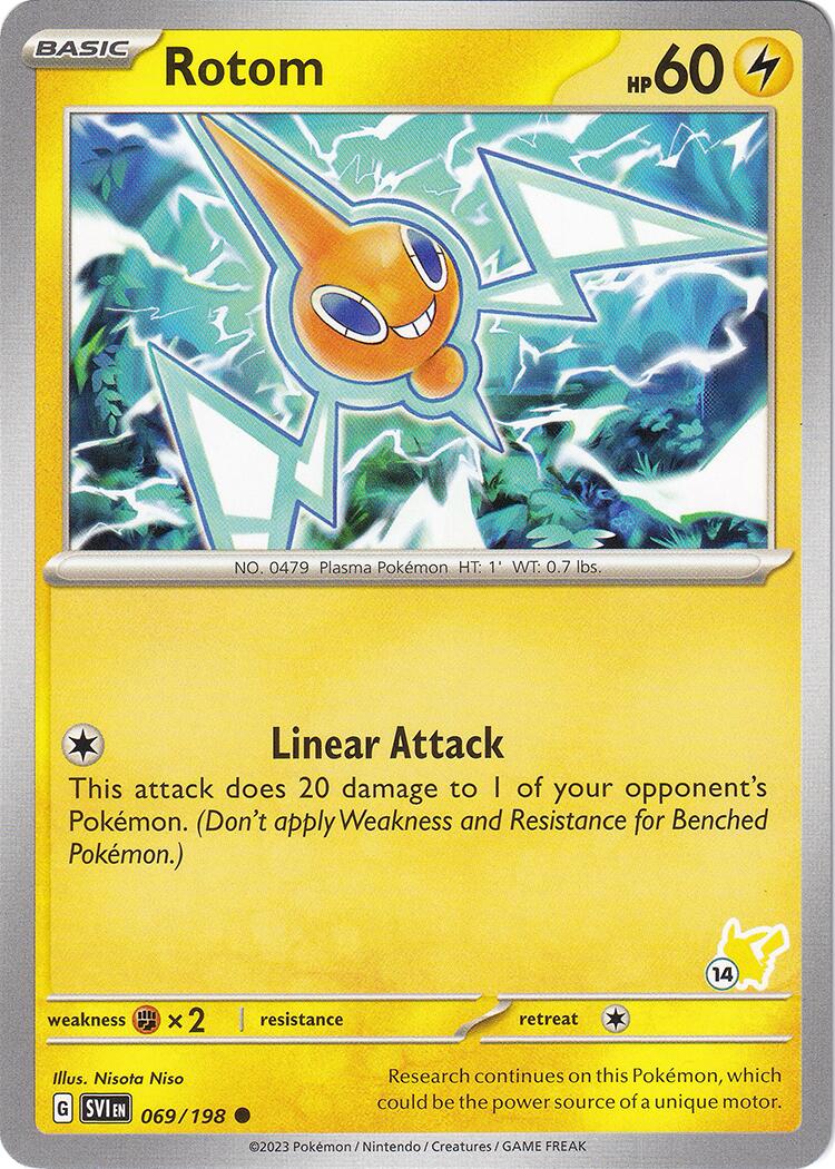 Rotom (069/198) (Pikachu Stamp #14) [Battle Academy 2024] | Devastation Store