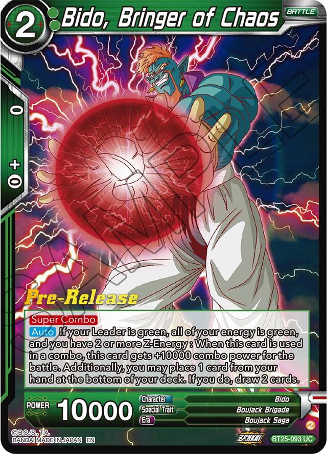 Bido, Bringer of Chaos (BT25-093) [Legend of the Dragon Balls Prerelease Promos] | Devastation Store