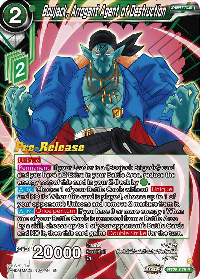 Boujack, Arrogant Agent of Destruction (BT25-075) [Legend of the Dragon Balls Prerelease Promos] | Devastation Store