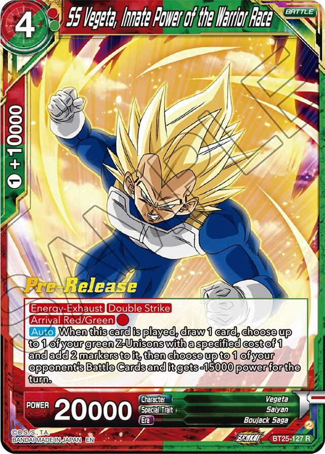 SS Vegeta, Innate Power of the Warrior Race (BT25-127) [Legend of the Dragon Balls Prerelease Promos] | Devastation Store