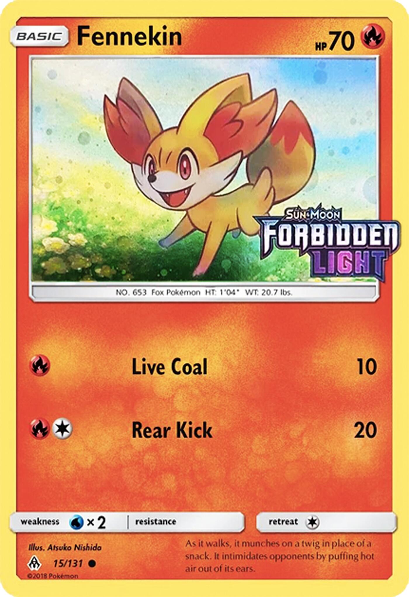 Fennekin (15/131) (Cosmos Holo) (Toys R' Us Promo) [Sun & Moon: Forbidden Light] | Devastation Store