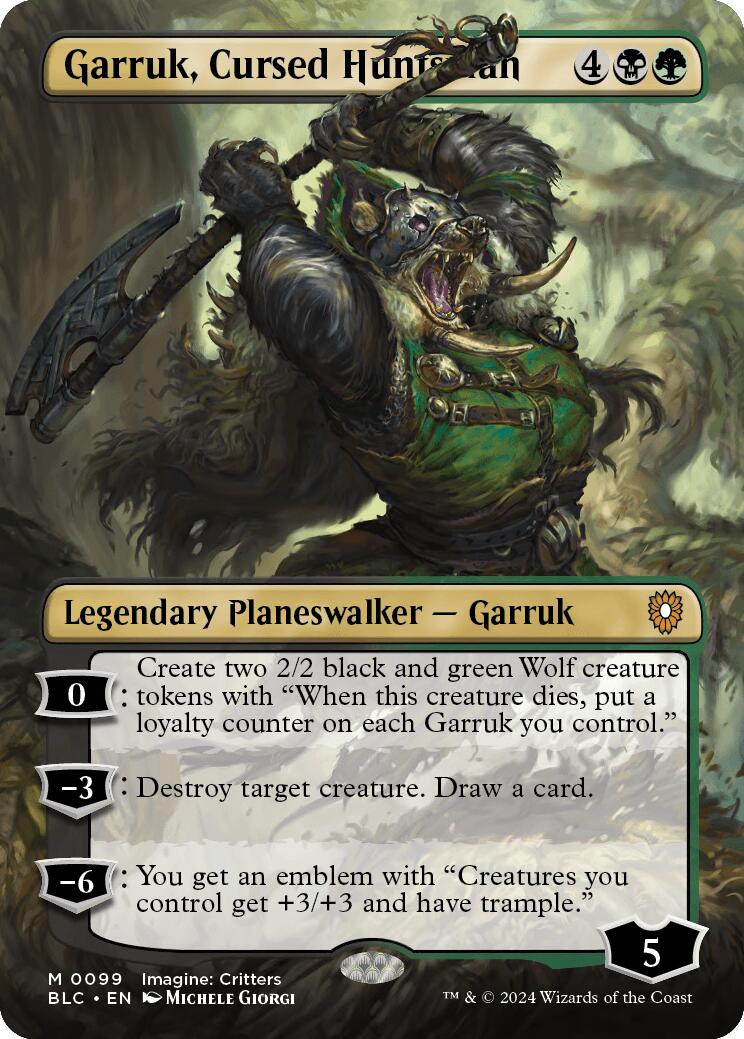 Garruk, Cursed Huntsman (Borderless) [Bloomburrow Commander] | Devastation Store