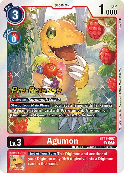 Agumon [BT17-007] [Secret Crisis Pre-Release Cards] | Devastation Store