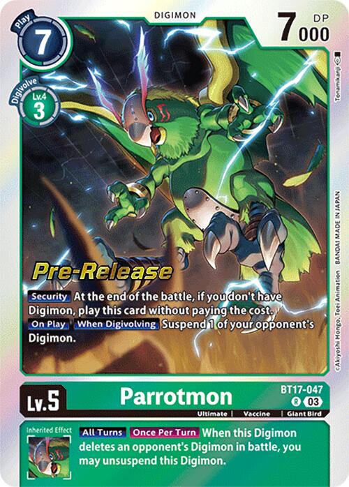 Parrotmon [BT17-047] [Secret Crisis Pre-Release Cards] | Devastation Store