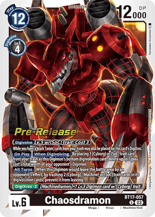 Chaosdramon [BT17-057] [Secret Crisis Pre-Release Cards] | Devastation Store