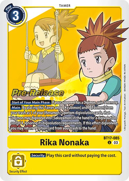 Rika Nonaka [BT17-085] [Secret Crisis Pre-Release Cards] | Devastation Store