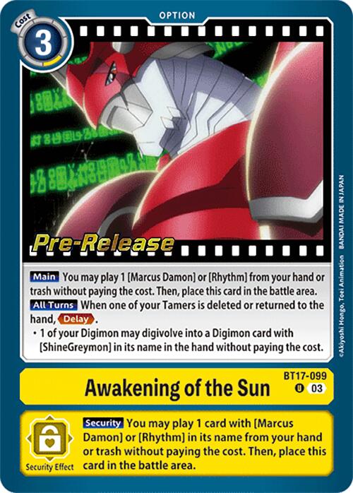 Awakening of the Sun [BT17-099] [Secret Crisis Pre-Release Cards] | Devastation Store