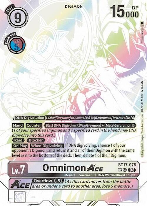 Omnimon ACE [BT17-078] (Textured) [Secret Crisis] | Devastation Store