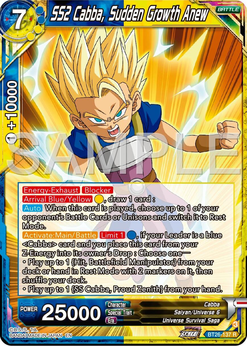 SS2 Cabba, Sudden Growth Anew (BT26-137) [Ultimate Advent] | Devastation Store