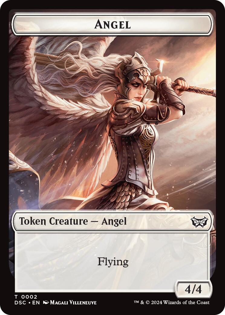 Angel // Treasure Double-Sided Token [Duskmourn: House of Horror Commander Tokens] | Devastation Store