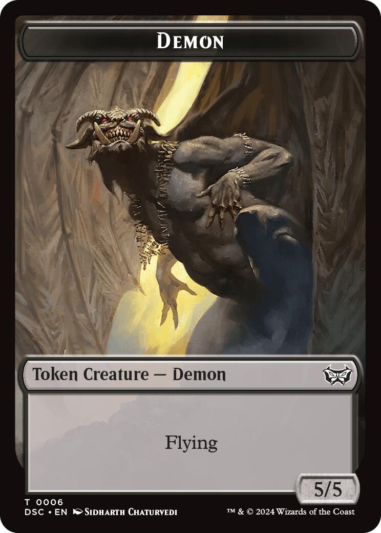 Demon // Bird Double-Sided Token [Duskmourn: House of Horror Commander Tokens] | Devastation Store