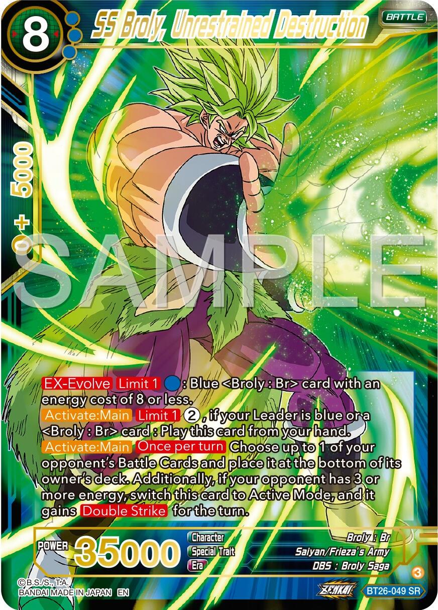 SS Broly, Unrestrained Destruction (BT26-049) [Ultimate Advent] | Devastation Store