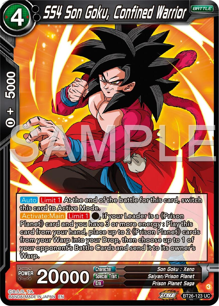 SS4 Son Goku, Confined Warrior (BT26-123) [Ultimate Advent] | Devastation Store