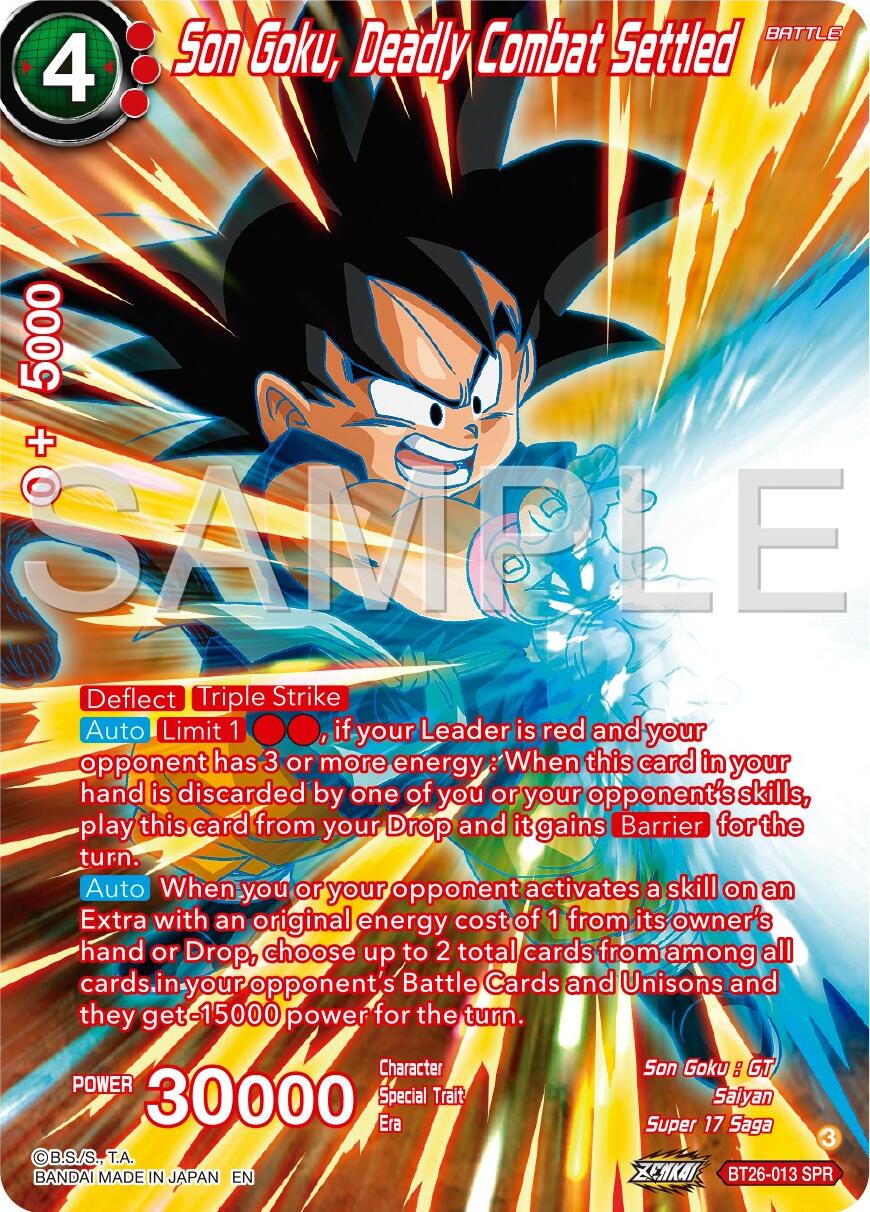 Son Goku, Deadly Combat Settled (SPR) (BT26-013) [Ultimate Advent] | Devastation Store