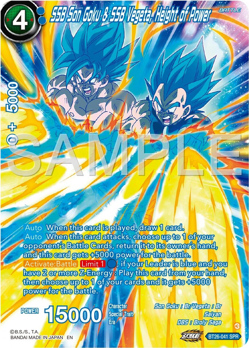 SSB Son Goku & SSB Vegeta, Height of Power (SPR) (BT26-041) [Ultimate Advent] | Devastation Store