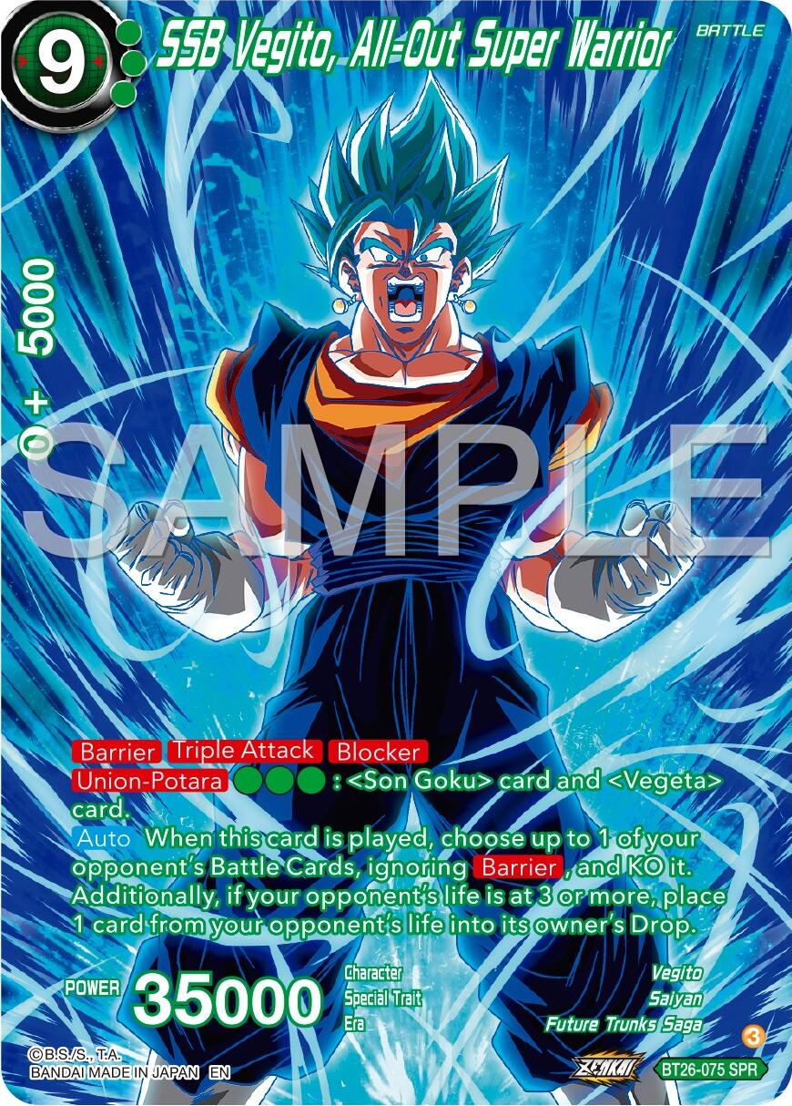 SSB Vegito, All-Out Super Warrior (SPR) (BT26-075) [Ultimate Advent] | Devastation Store