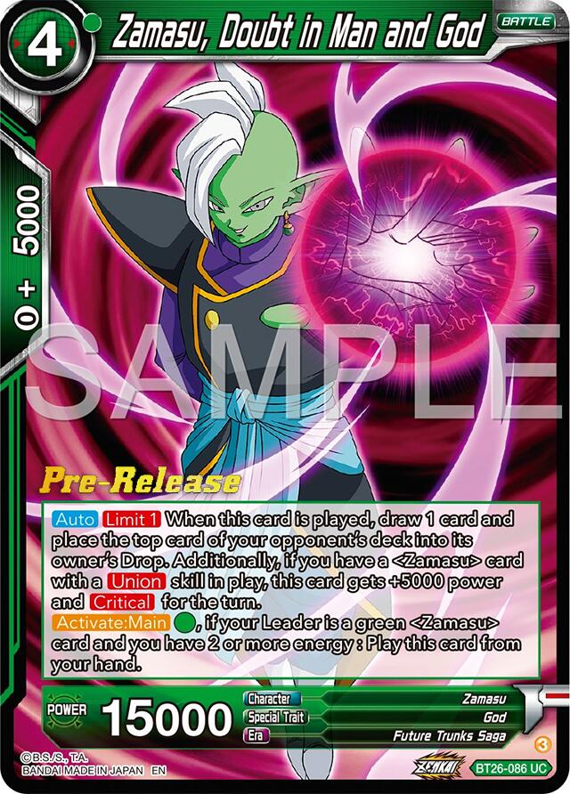 Zamasu, Doubt in Man and God (BT26-086) [Ultimate Advent Prerelease Promos] | Devastation Store