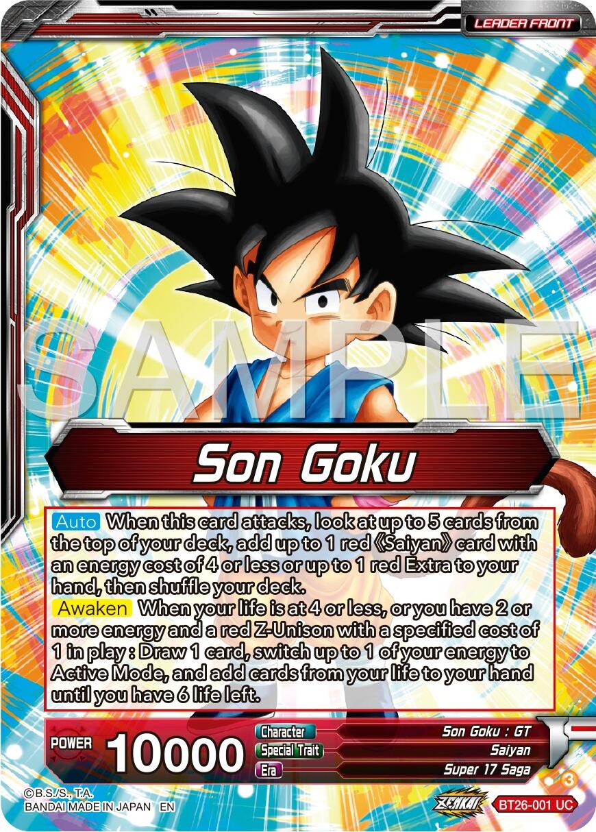 Son Goku // Son Goku & Android 18, Unexpected Tag Team (BT26-001) [Ultimate Advent Prerelease Promos] | Devastation Store