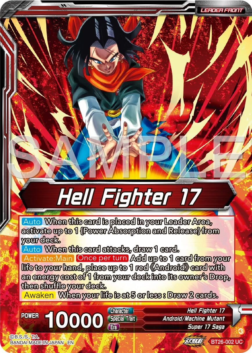 Hell Fighter 17 // Super 17, Anti-Saiyan Killing Machine (BT26-002) [Ultimate Advent Prerelease Promos] | Devastation Store