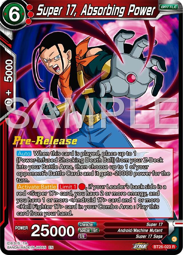 Super 17, Absorbing Power (BT26-023) [Ultimate Advent Prerelease Promos] | Devastation Store