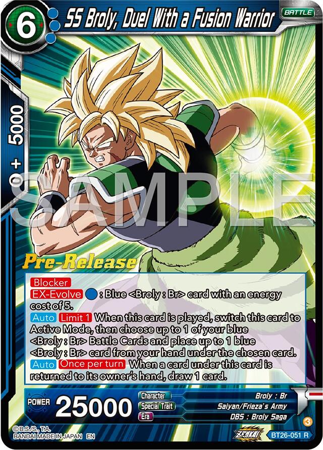 SS Broly, Duel With a Fusion Warrior (BT26-051) [Ultimate Advent Prerelease Promos] | Devastation Store