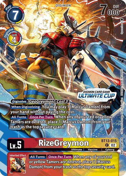 RizeGreymon [BT13-015] (Ultimate Cup 2024) [Versus Royal Knights Booster] | Devastation Store