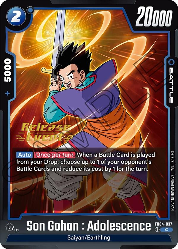 Son Gohan : Adolescence (FB04-037) [Ultra Limit Release Event Cards] | Devastation Store