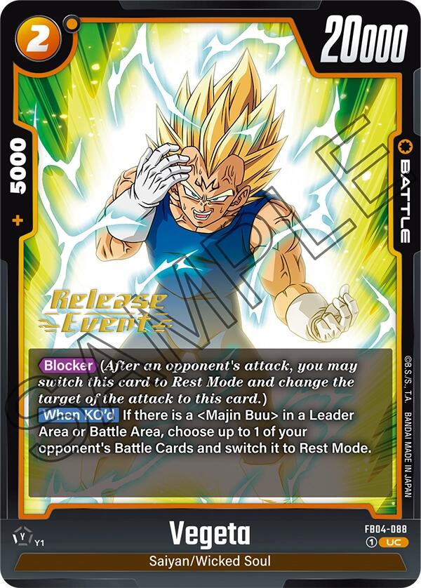 Vegeta (FB04-088) [Ultra Limit Release Event Cards] | Devastation Store