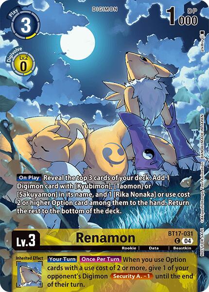 Renamon [BT17-031] (Legend Pack 2024 Box Topper) [Chain of Liberation] | Devastation Store