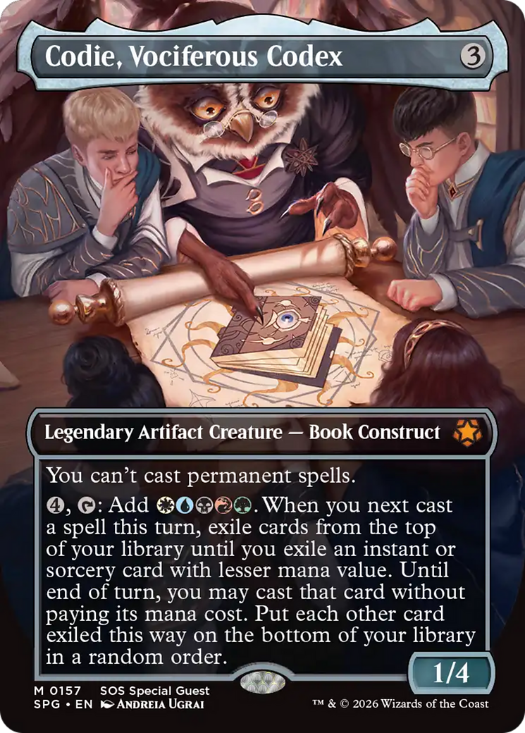 Codie, Vociferous Codex (Borderless) [Secrets of Strixhaven Special Guests] | Devastation Store