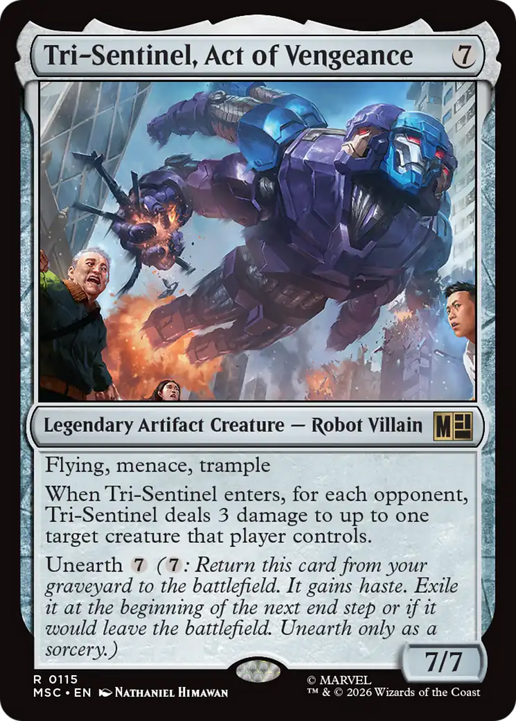 Tri-Sentinel, Act of Vengeance (Surge Foil) [Marvel Super Heroes Commander] | Devastation Store